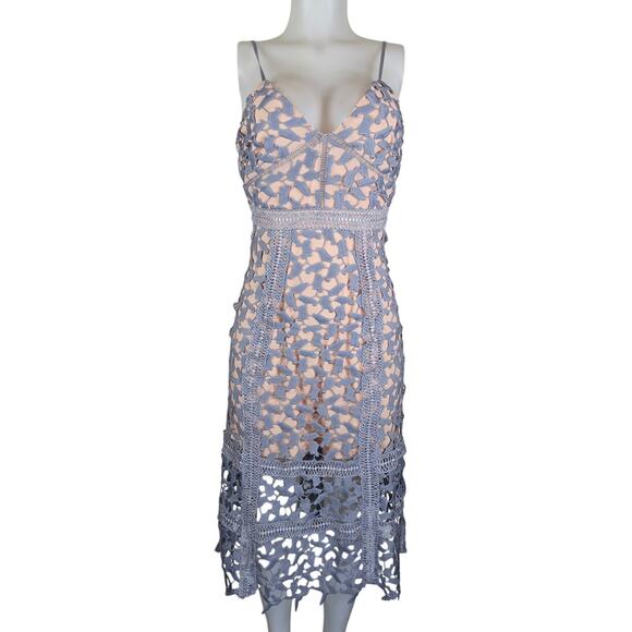 HD In Paris Anthropologie Lilac Mini Lace Overlay Stunning Women's Dress SP NWT - Picture 1 of 5